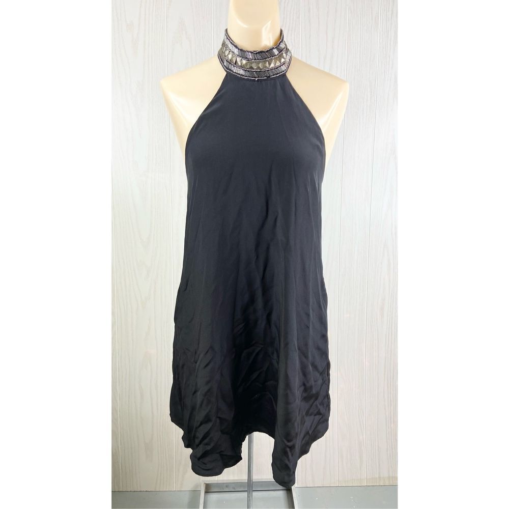 Lavender Brown Dress Women’s Halter Neck Short Size Small NWT